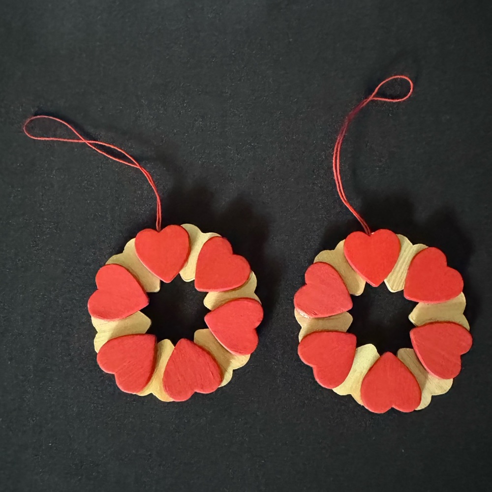 🌷Set of Two Midwest Heart Wreath Ornaments